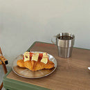 Axyaa Stainless Steel Dessert Plate: Industrial Style Bread Muffin Cake Baking Metal Plate