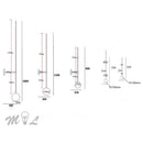 Axyaa Minimalist Metal Pipe Wall Sconces with LED Glass Ball Deco