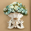 Axyaa Double Angel Vase Wall Hanging with Artificial Flowers for Home Decor