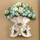 Axyaa Double Angel Vase Wall Hanging with Artificial Flowers for Home Decor