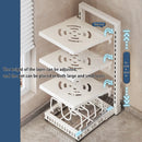 Adjustable Pot Holder with Storage Shelf for Pots, Lids, Pans, and Seasoning Bottles by Axyaa