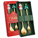 Axyaa 2-Piece Gold Cutlery Set in Gift Box