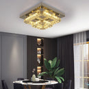 Axyaa Square Crystal Ceiling Light Modern LED Chandelier for Home Living Room Décor