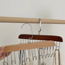 Axyaa 8-Hook Wooden Clothes Hanger for Home Storage and Organization.