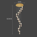 Axyaa Crystal Chandelier Stair Pendant Living Room Light Modern Interior Lighting