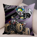 Axyaa Cartoon Motorcycle Polyester Cushion Cover for Home, Car, Sofa - Extreme Sports Theme