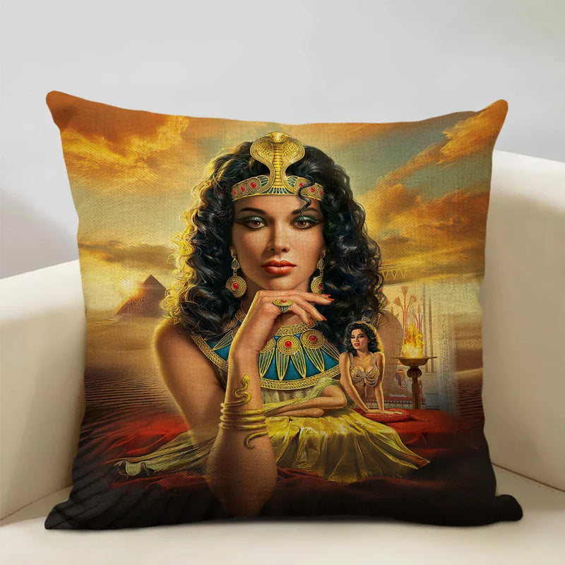Axyaa African Women Design Linen Cushion Cover 45x45cm