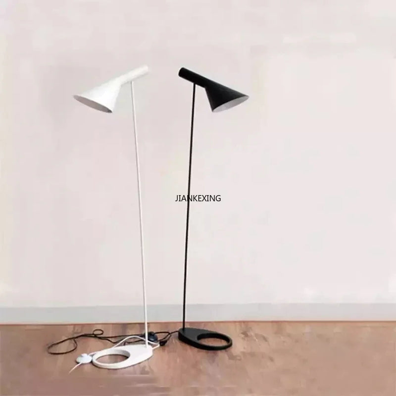 Axyaa Black White LED Corner Floor Lamp by Arne Jacobsen - Modern Living Room Decor Stand