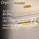 Axyaa Crystal Chandelier: Modern Light Luxury for Living Room, Bedroom, Dining Room & Hotel