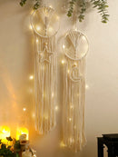 Boho Round Tapestry with Stars and Moon Design for Eid Decor by Axyaa