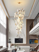 Axyaa Ginkgo Leaf Staircase Chandelier for Duplex Villa Lobby - Modern Designer Pick