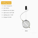 Axyaa Amber Glass Pendant Chandeliers LED Lights for Retro Bedroom Balcony