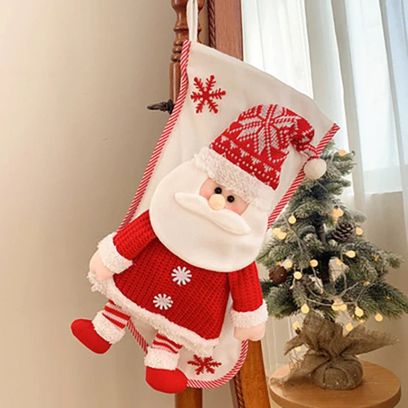 Axyaa Christmas Eve Socks: Children's Xmas Gift Candy Bag for Party Decoration