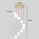 Axyaa Modern Stair Chandelier LED Ceiling Pendant Light for Indoor Living Room