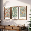 Retro William Morris Flower Wall Art Prints by Axyaa - Aesthetic Room Decor