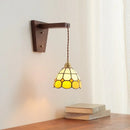 Axyaa Glass Walnut LED Wall Lamps, Modern Bathroom Mirror Light Fixtures