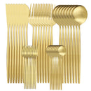 Axyaa Matte Gold Stainless Steel Cutlery Set 40Pcs