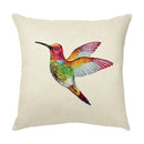 Axyaa Colorful Bird Flower Cushion Cover 45x45cm Linen Pillowcase Office Decoration