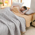 Axyaa Floral Summer Blanket & Pillowcase Set - Soft Knitted Duvet, Breathable & Skin-Friendly