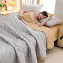 Axyaa Floral Summer Blanket & Pillowcase Set - Soft Knitted Duvet, Breathable & Skin-Friendly