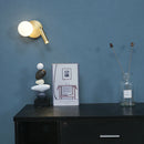 Axyaa Modern LED Glass Ball Wall Lamp Rotatable Sconces for Bedroom & Living Room