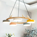Axyaa Nordic Style Wood Bird Pendant Light for Living Room and Bedroom