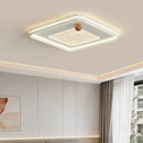 Axyaa Round Square Black White LED Ceiling Light Chandelier
