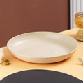 Axyaa Cream Wheats Straw Plates Set: Unbreakable, Deep Dinner Plate, Lightweight Tray