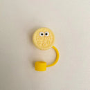 Axyaa Biscuit Silicone Straw Cap for Stanley Water Cups, Large Diameter Reusable Dustproof Plug