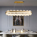 Axyaa Marble Pendant Lights: Modern Luxury LED Chandelier Circle Ring Indoor Lamp