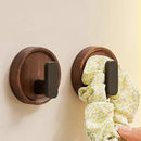 Axyaa Walnut Coat Rack Hooks: Stylish Black Wall Hangers for Keys, Clothes, Towels & Robes
