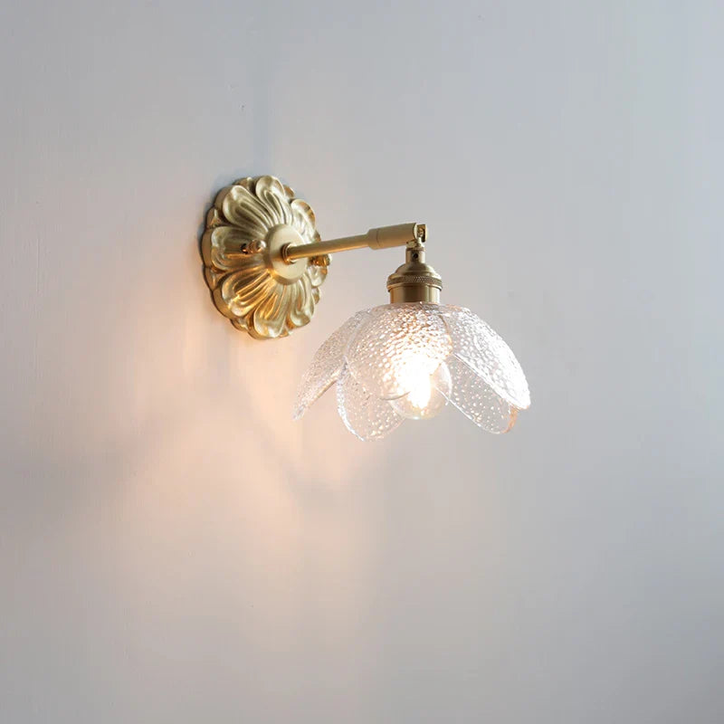 Axyaa Smoke Gray Glass LED Wall Sconce with Adjustable Copper Arm