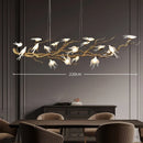 Axyaa Copper Swallow Chandelier with Glass Flower Pendant for Dining Room & Living Room