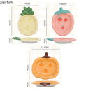 Axyaa Strawberry Ceramic Plate Set: Creative Tableware for Breakfast, Snacks, and Salad