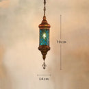 Axyaa Retro Bronze Iron Chandelier with Colorful Glass Lighting