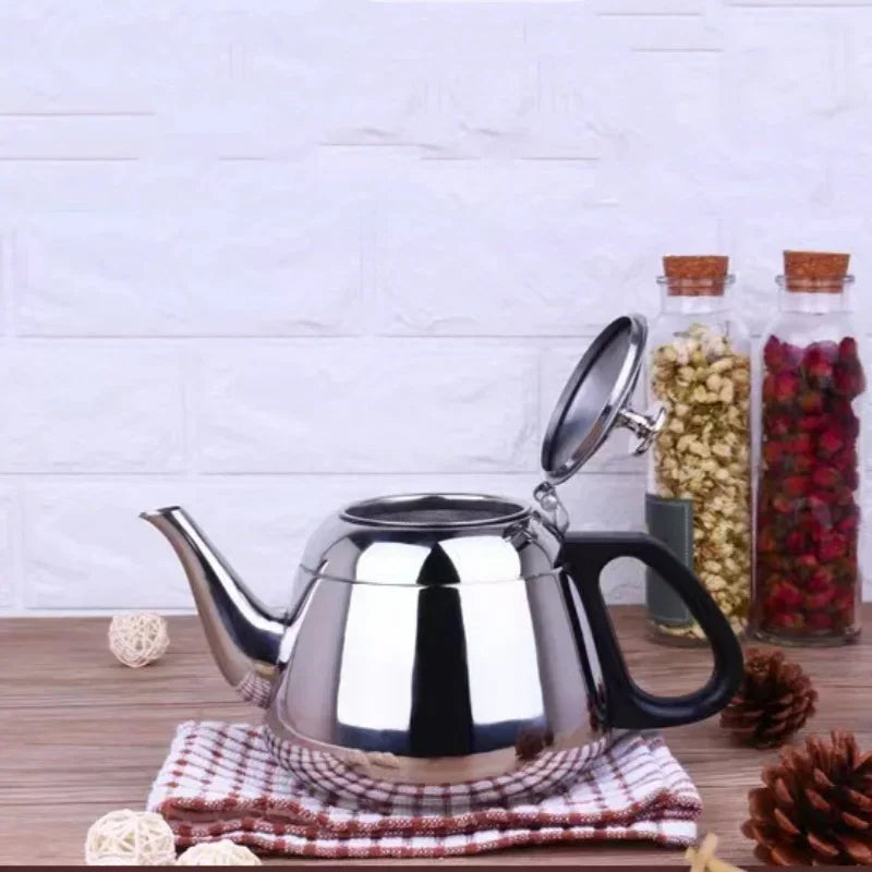 Axyaa Stainless Steel Teapot Pot 1.2L-2L for Hot Water, Coffee, Induction, Home, Camping