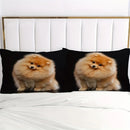 Pomeranian Dog Print Duvet Set by Axyaa
