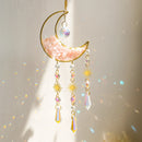 Axyaa Crystal Moon Star Suncatcher Wall Hanging Rainbow Maker for Spring Outdoor Decor