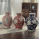 Axyaa Blue & White Porcelain Flowers Vase Flowers Arrangement Hydroponic Dried Flower Vase