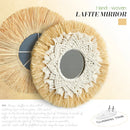 Boho Macrame Wall Hanging Mirror for Bedroom Decor by Axyaa