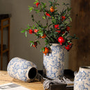 Axyaa Blue White Porcelain Vases Chinese Ceramic Home Decor Retro Floral Arrangements