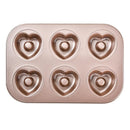 Axyaa 6 Hole Non-Stick Cake & Pastry Mould - Carbon Steel Baking Tray