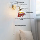 Axyaa Flower Design LED Wall Light, Yellow Pink Glass Shade, Modern Nordic Bedroom Lampara De Pared