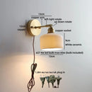 Axyaa Ceramic LED Wall Lamp Kids Bedroom Gold Brass Arm Rotate Stair Light