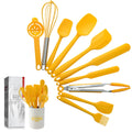 Axyaa Yellow Silicone Kitchenware Set with Storage Bucket