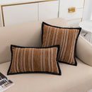 Axyaa Chenille Striped Geometric Cushion Cover Set