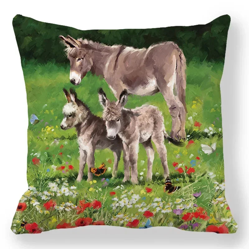 Axyaa Santa Print Pillowcase for Christmas and New Year Decor