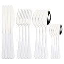 Axyaa 16-Piece Pink Gold Stainless Steel Cutlery Set - Dinnerware Flatware Tableware Kit