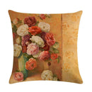 Sunflower Linen Throw Pillow Cover for Home Decor by Axyaa