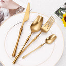 Axyaa Gold Stainless Steel Cutlery Set - Western Dinner Flatware Kit